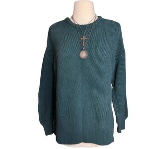 Forest core 100% Cotton Forest Green Sweater Small‎ Tunic Length Goblin Core
